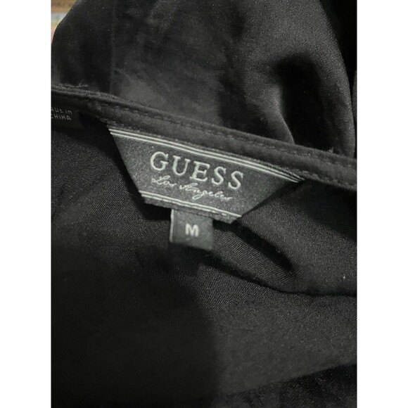 GUESS Satin Jumpsuit Zipper Sleeveless Cowl Neck With  Elastic Ankle SZ M - Picture 9 of 10